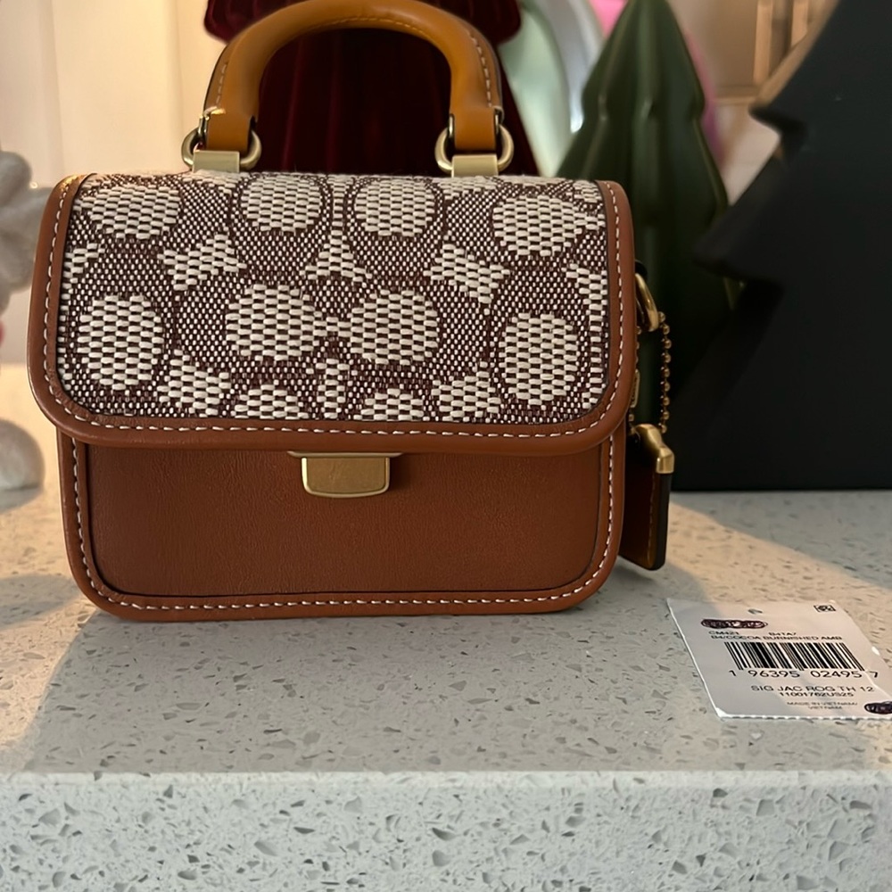 AUTHENTIC NWT Coach Rogue Top Handle 12 Glovetanned Leather & Jacquard